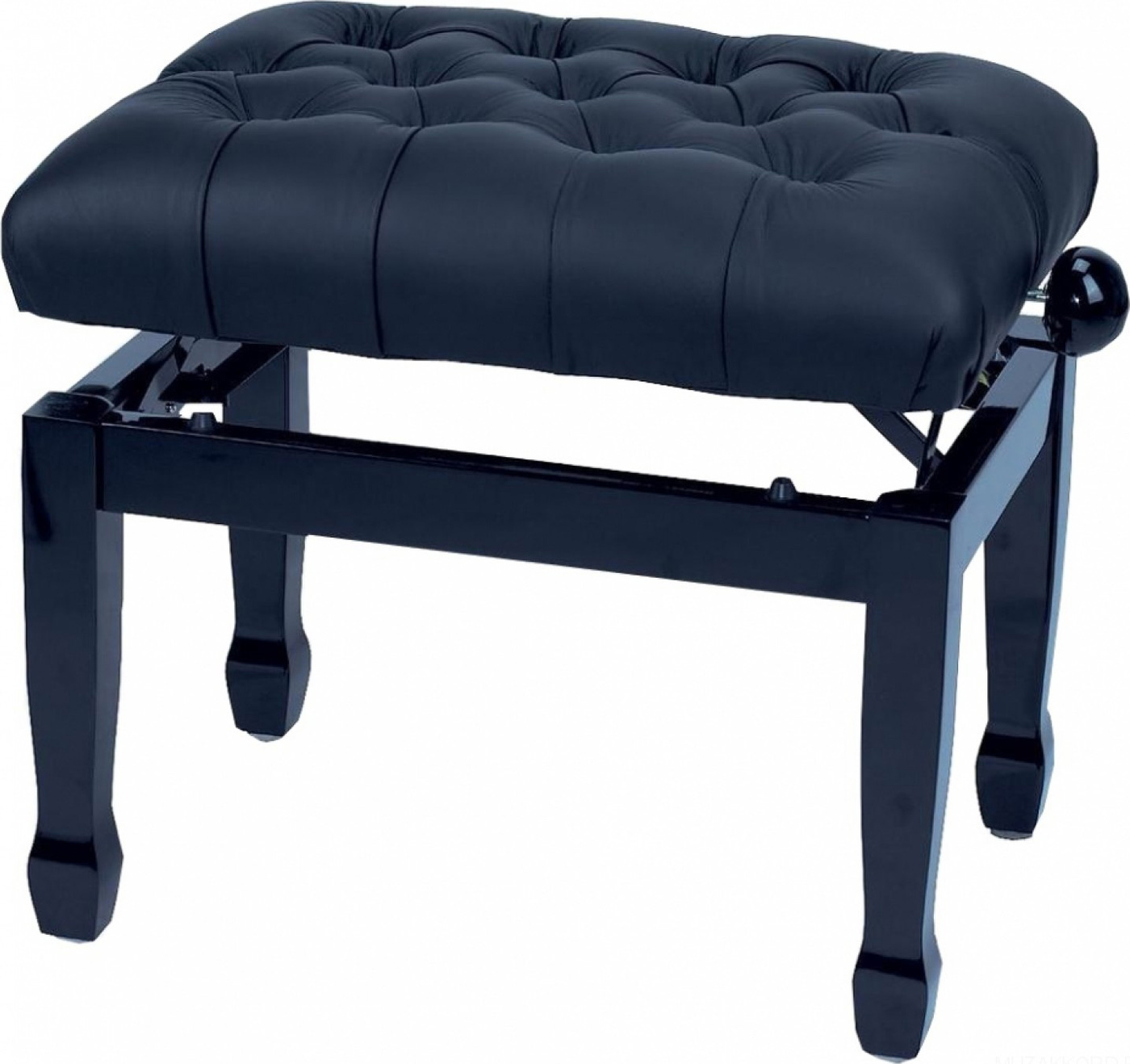 фото GEWA Piano Bench Deluxe XL Black Highgloss 130310 - банкетка черная глянцевая сиденье искуственная кожа