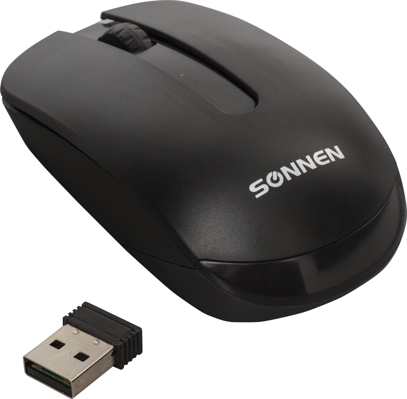 фото Мышь беспроводная SONNEN M-3032, USB, 1200 dpi, 2 кнопки + 1 колесо-кнопка, оптическая, черная