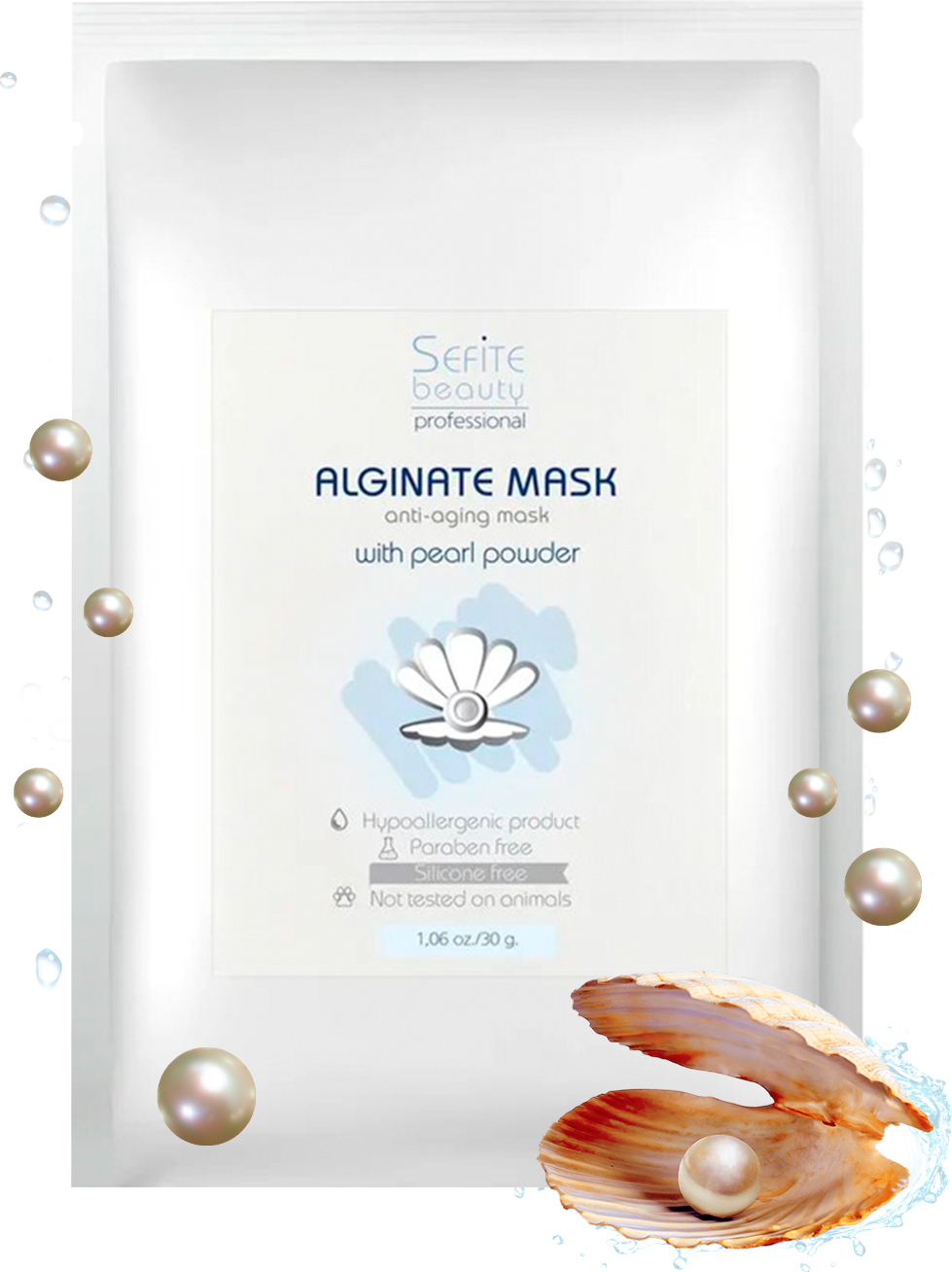 фото Альгинатная маска Sefite с морским жемчугом омолаживающая, 30 гр.