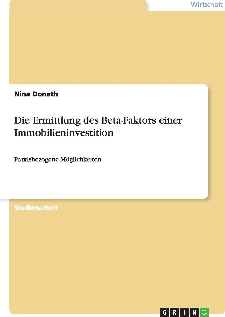 фото Die Ermittlung Des Beta-Faktors Einer Immobilieninvestition