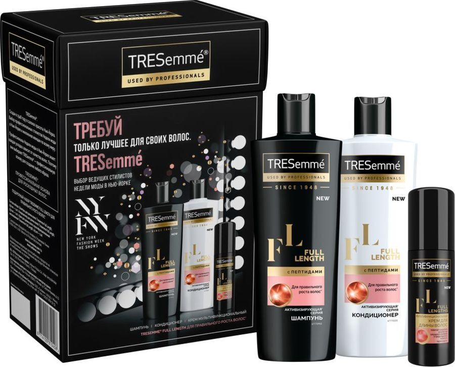 фото Подарочный набор Tresemme Full Length, для длины волос: шампунь, 230 мл + кондиционер, 230 мл + крем, 125 мл