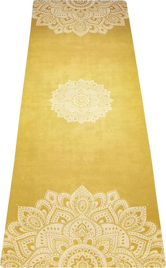 фото Коврик для йоги YogaDesignLab Travel Mat Mandala Gold (каучук, микрофибра) 1 мм Yoga design lab