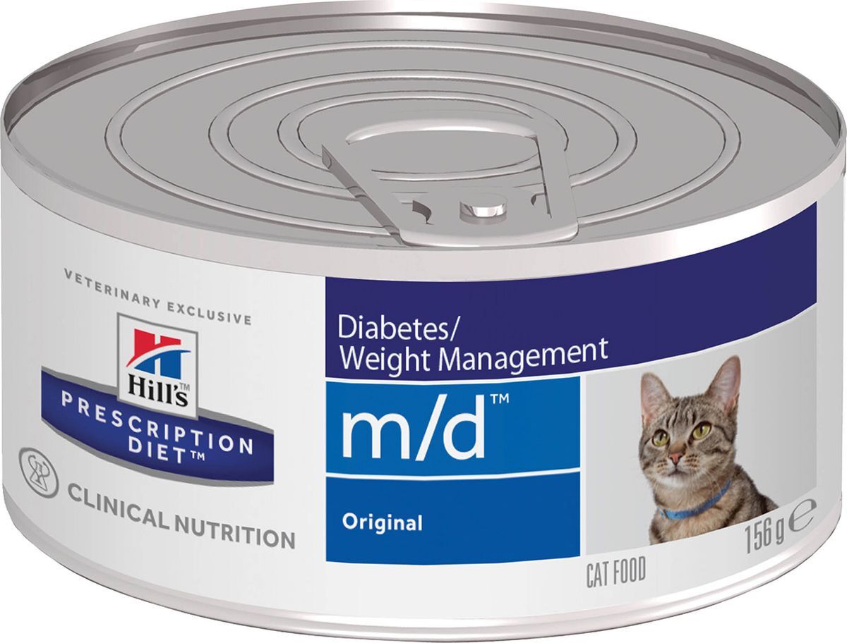 фото Корм влажный Hill's Prescription Diet m/d Diabetes/Weight Management для кошек для поддержания здоровья при сахарном диабете, 156 г