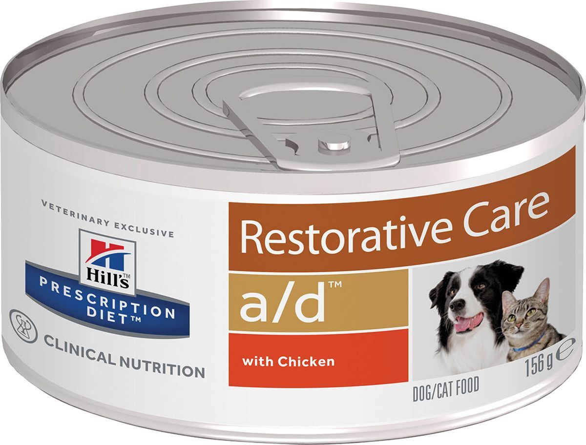 фото Корм влажный Hill's Prescription Diet a/d Restorative Care для собак и кошек для кормления в период выздоровления и восстановления, с курицей, 156 г