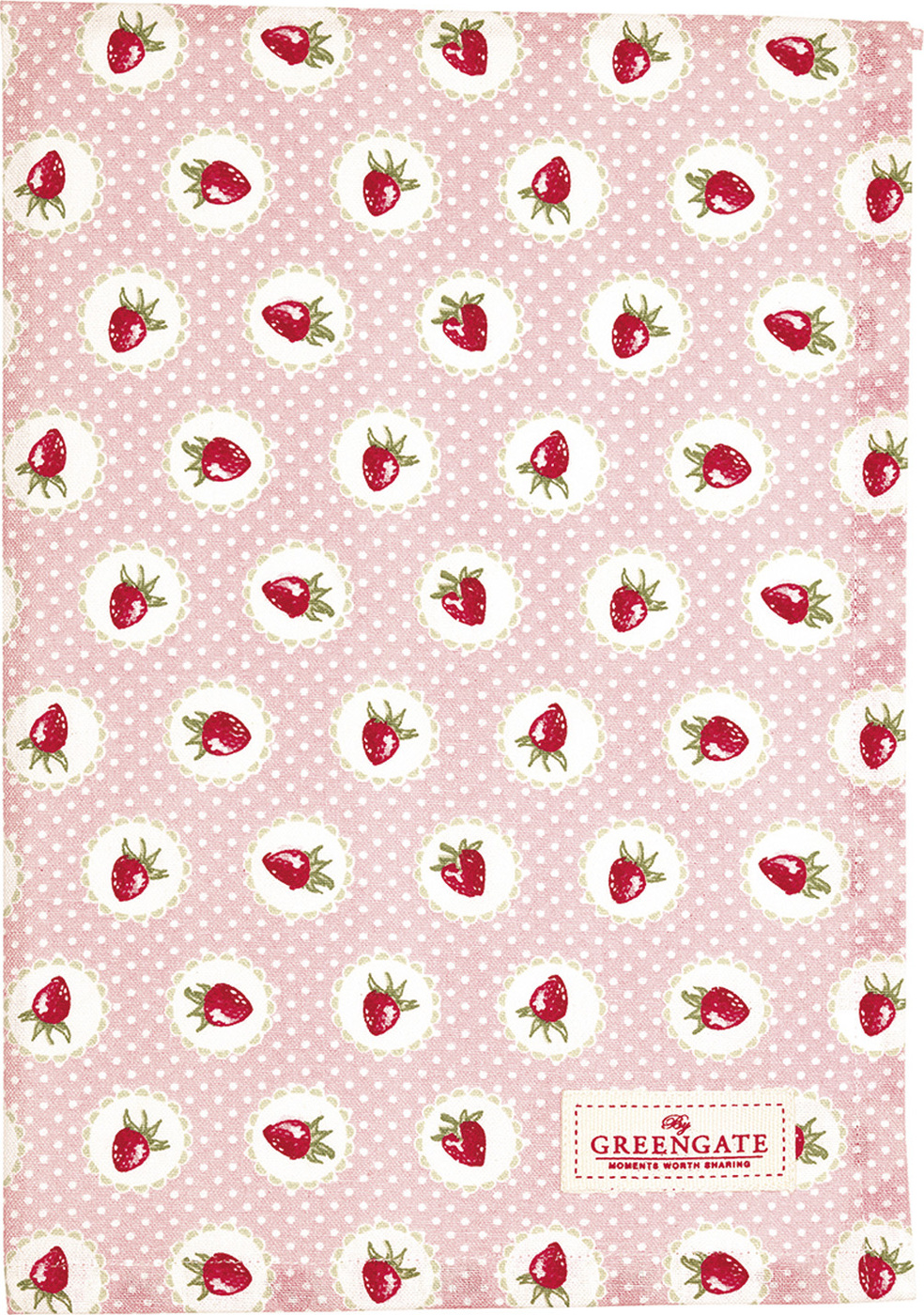 фото Полотенце Greengate Strawberry pale pink 50x70 см