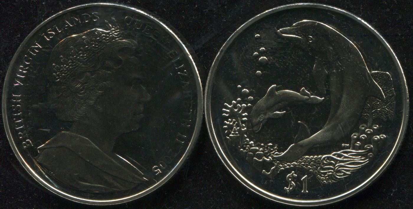 2005 долларов в рублях. Монета британские Виргинские острова 2005 года Dolphin. Британские Виргинские острова 1 доллар 2005 Дельфин. Монета британские Виргинские острова 2002 года смерть королевы-матери. Монеты британских Виргинских островов.
