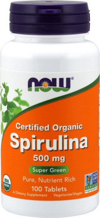 Характеристики NOW Спирулина натуральная (Spirulina)/500 мг акт ...