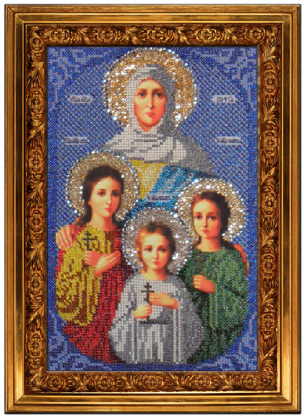 Вышивка бисером икона Вера Надежда любовь и мать их Софья