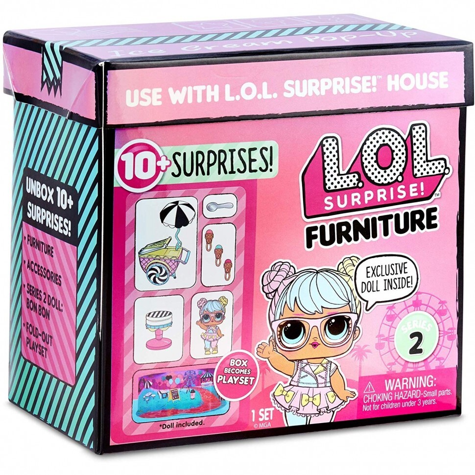 ЛОЛ L.O.L Surprise Furniture Ice Cream Pop-up с куклой bon bon