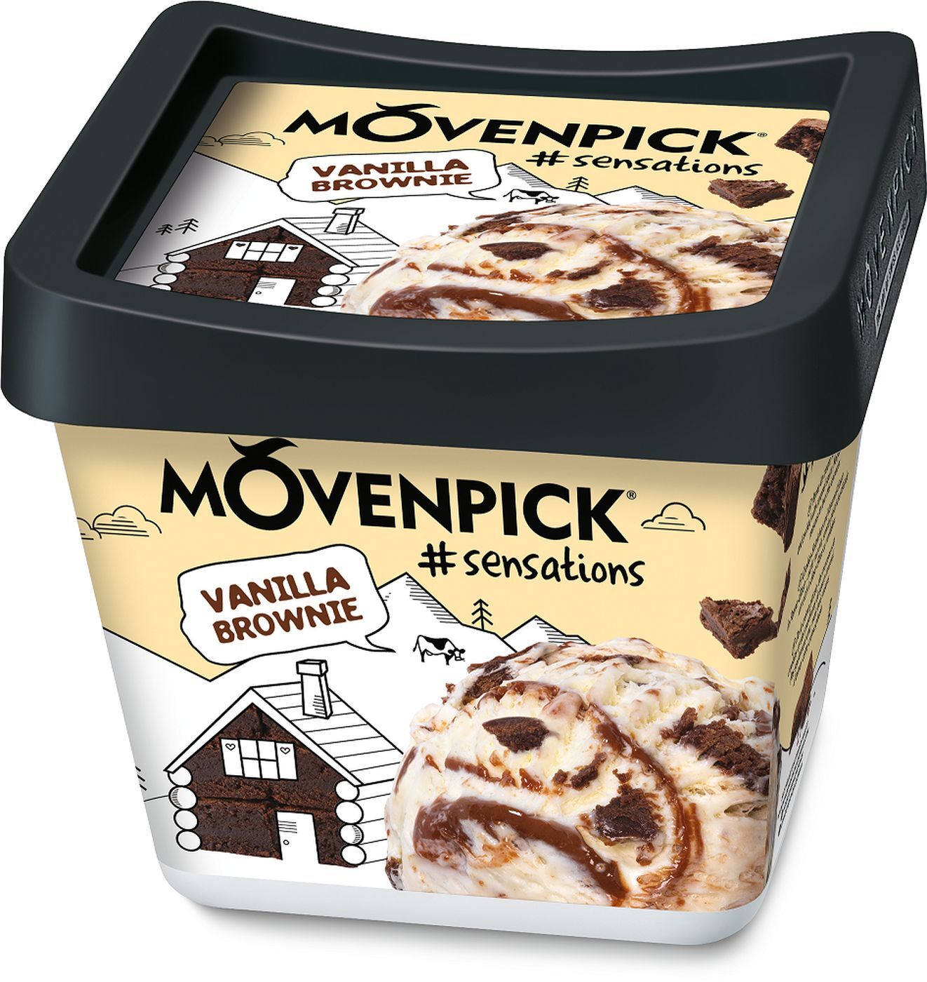 Мороженое Movenpick пломбир ванильный Брауни, 552 г