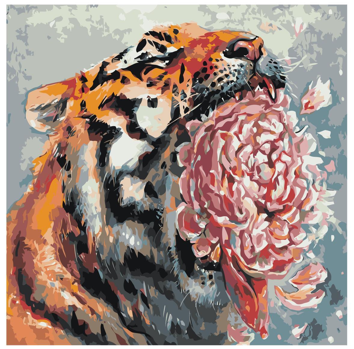 Тигрица в цветах