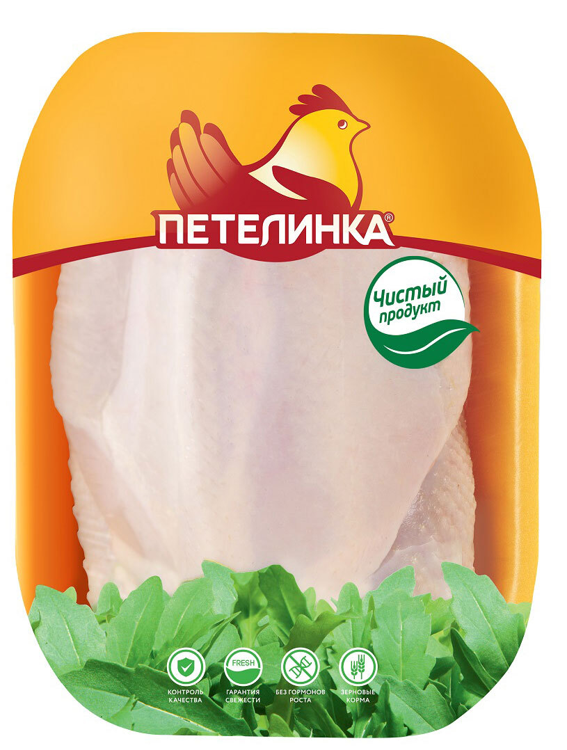 Характеристики Грудка куриная с кожей Петелинка, охлажденная, 1,2 кг ...