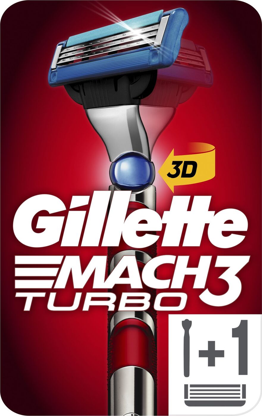 Бритва для бритья Gillette Mach3 Turbo 1 сменная кассета Джилет с ...