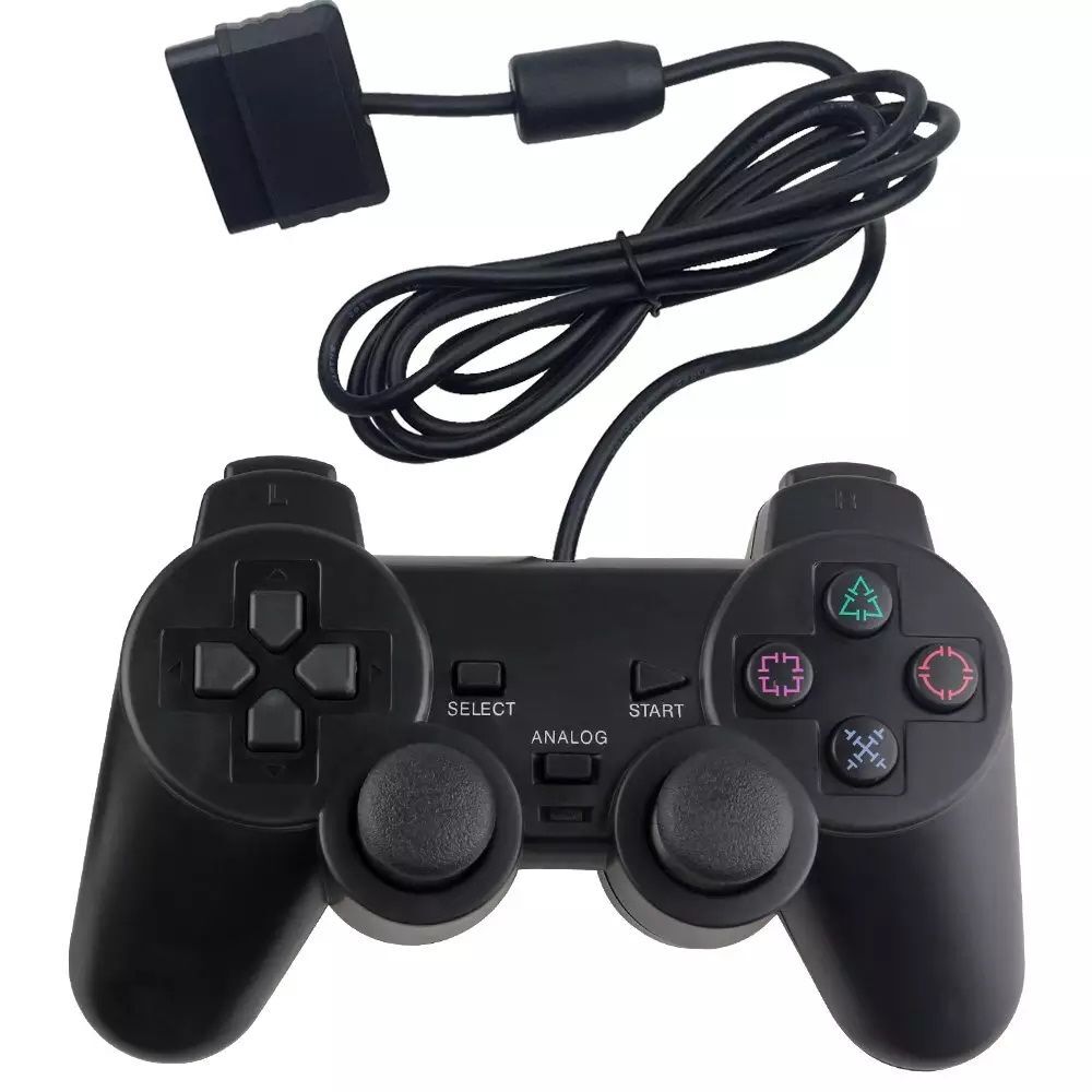 Контроллер проводной DualShock 2 (черный) (упаковка пакет)