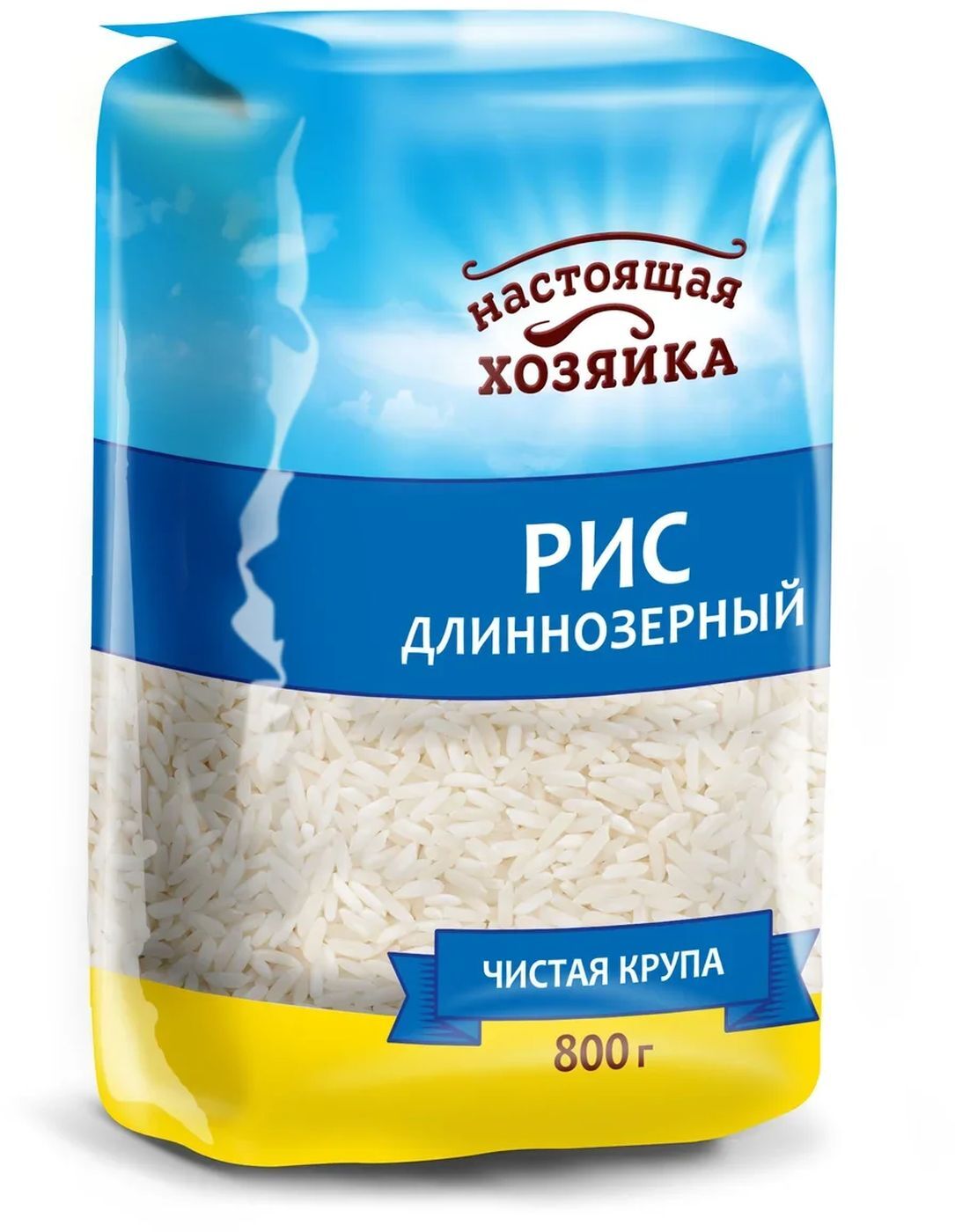 Крупа Увелка Рис длиннозерный, шлифованный, Настоящая хозяйка, 800 г ...