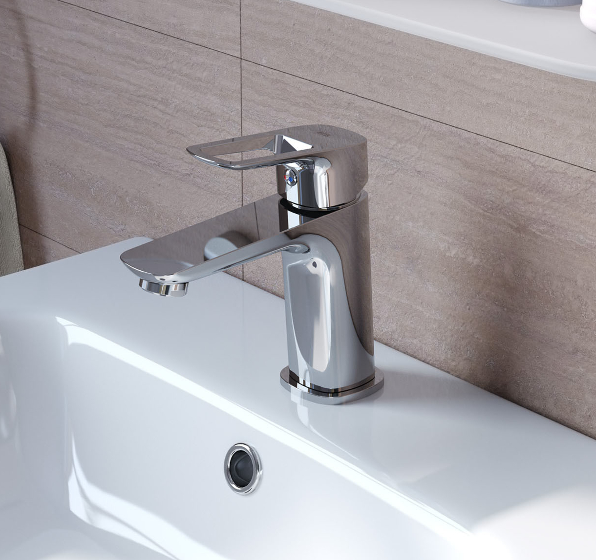 Фото товара на маркетплейсе ozon Смеситель для раковины IDDIS, латунь, Spin, SPISB00i01