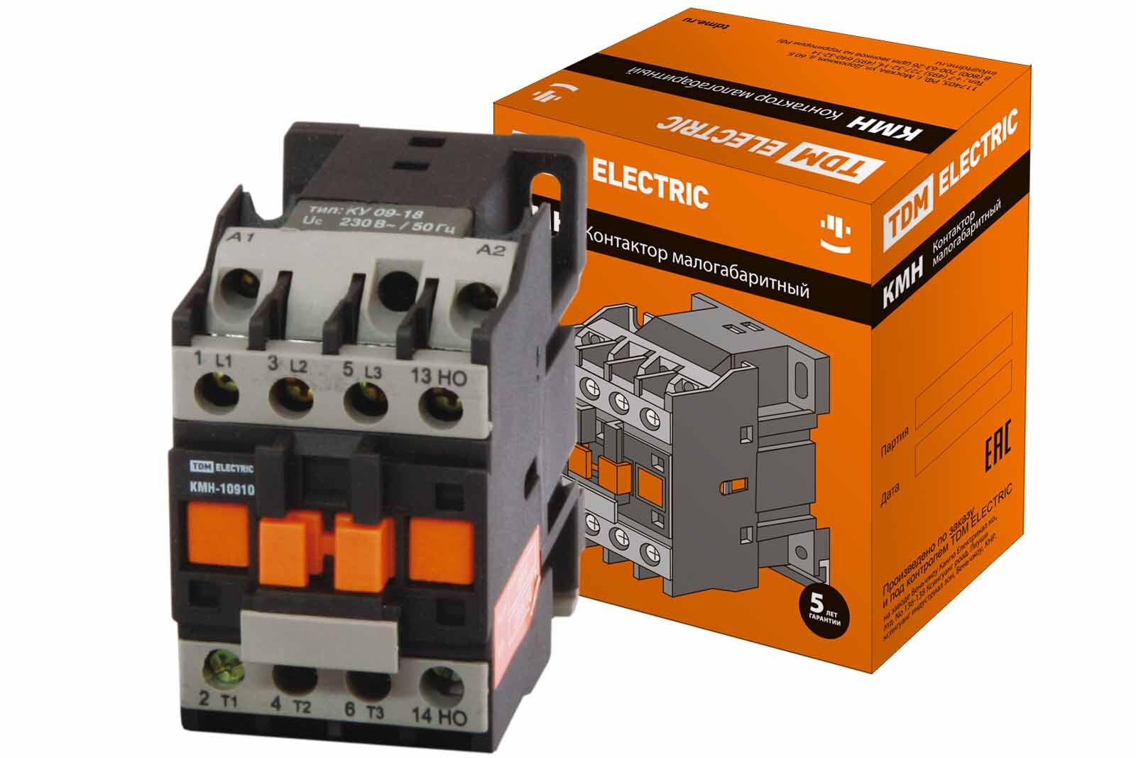 TDM Electric Контактор 9А 220В IP20, 1шт.