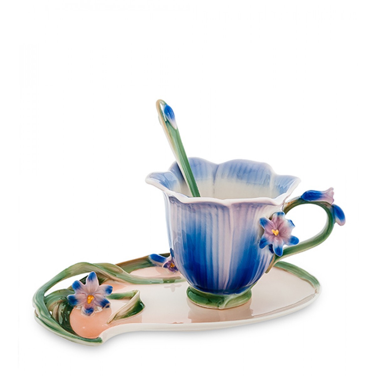 чайная пара ''ирис'' (pavone). Fm-05/2 чайная пара лилия. чай в красивой посуде. чайная пара с ложкой. набор чайный 3пр 250мл beautiful marble.