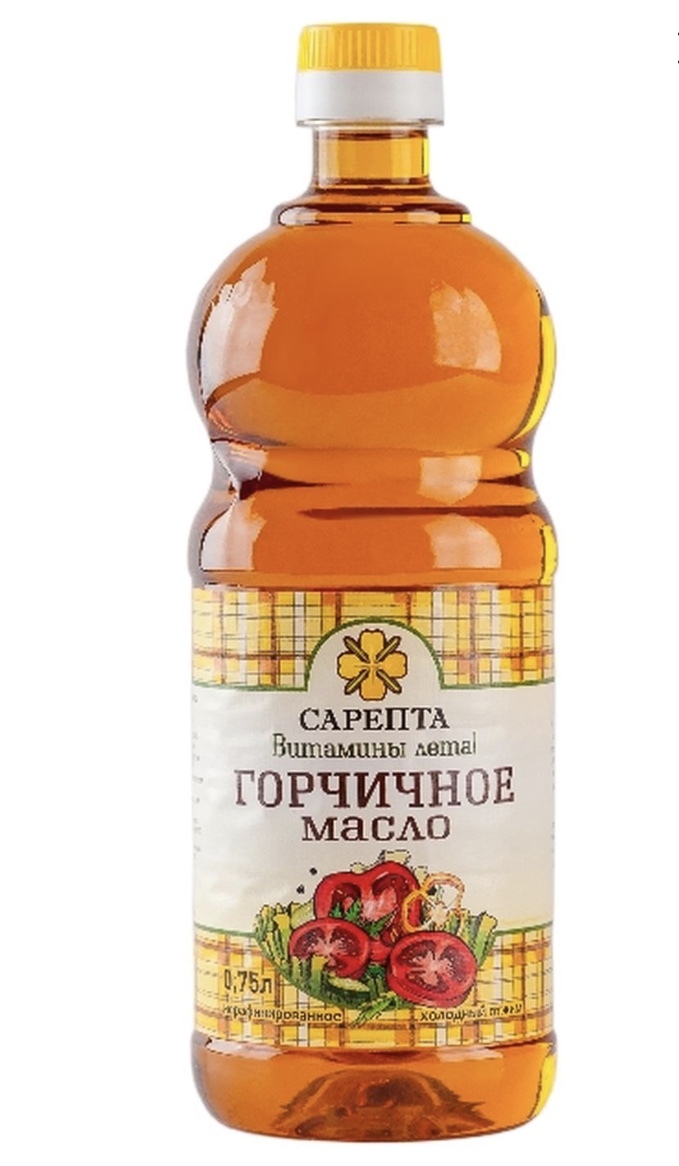 Горчичное масло Сарепта, нерафинированное, коричневое, 2 шт по 0,75 л ...