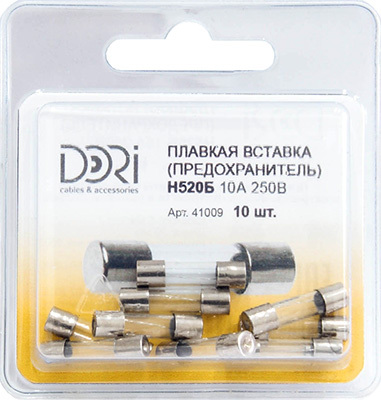 Предохранитель (плавкая вставка) DORI Н520Б (10 А, 250 В) 10 шт.