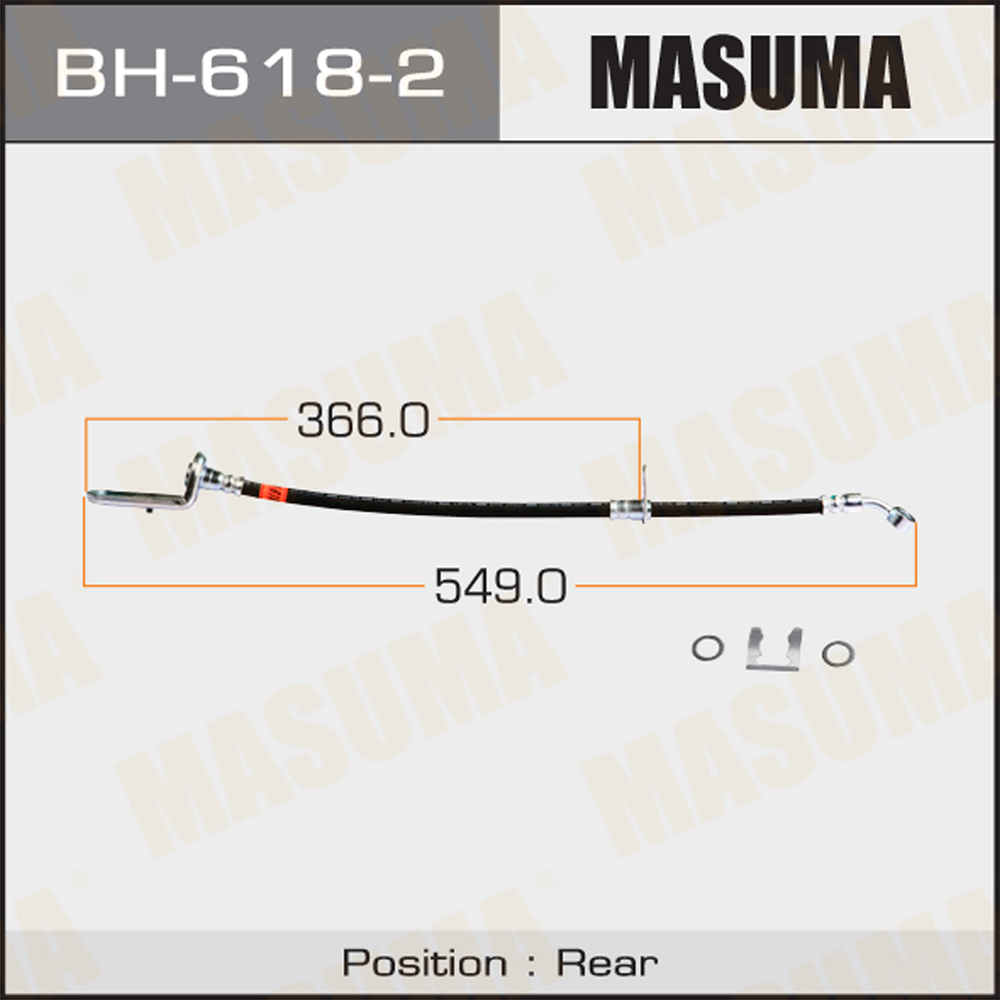 Шланг тормозной Honda CIVIC (FA, FD) 06-12 задний MASUMA левый MASUMA BH-618-2