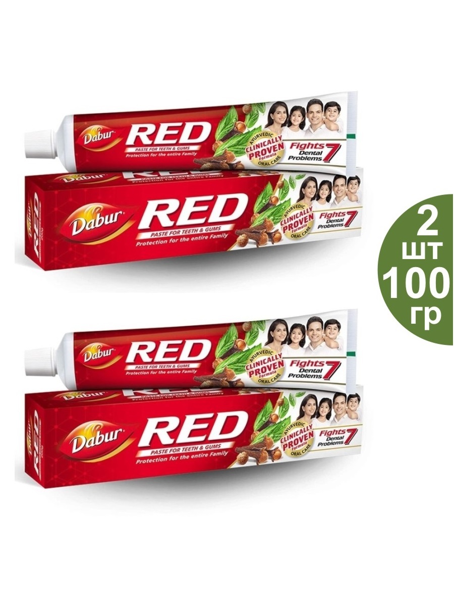Dabur Зубная паста Дабур Ред / Red Оригинал Индия, набор из 2 шт по 100 ...