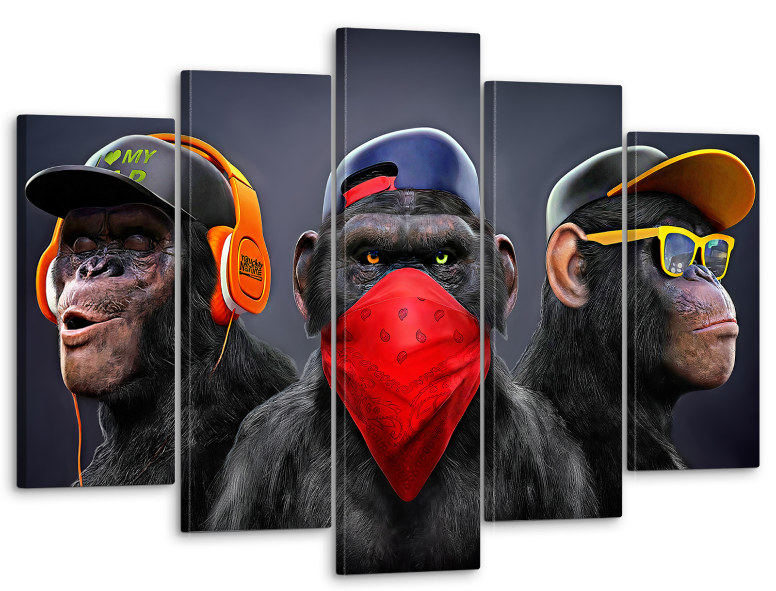 Три шимпанзе картина
