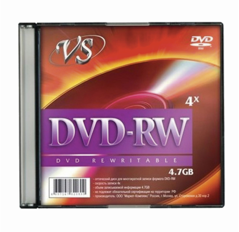 Диск DVD-RW VS, 4.7Gb, 2 шт