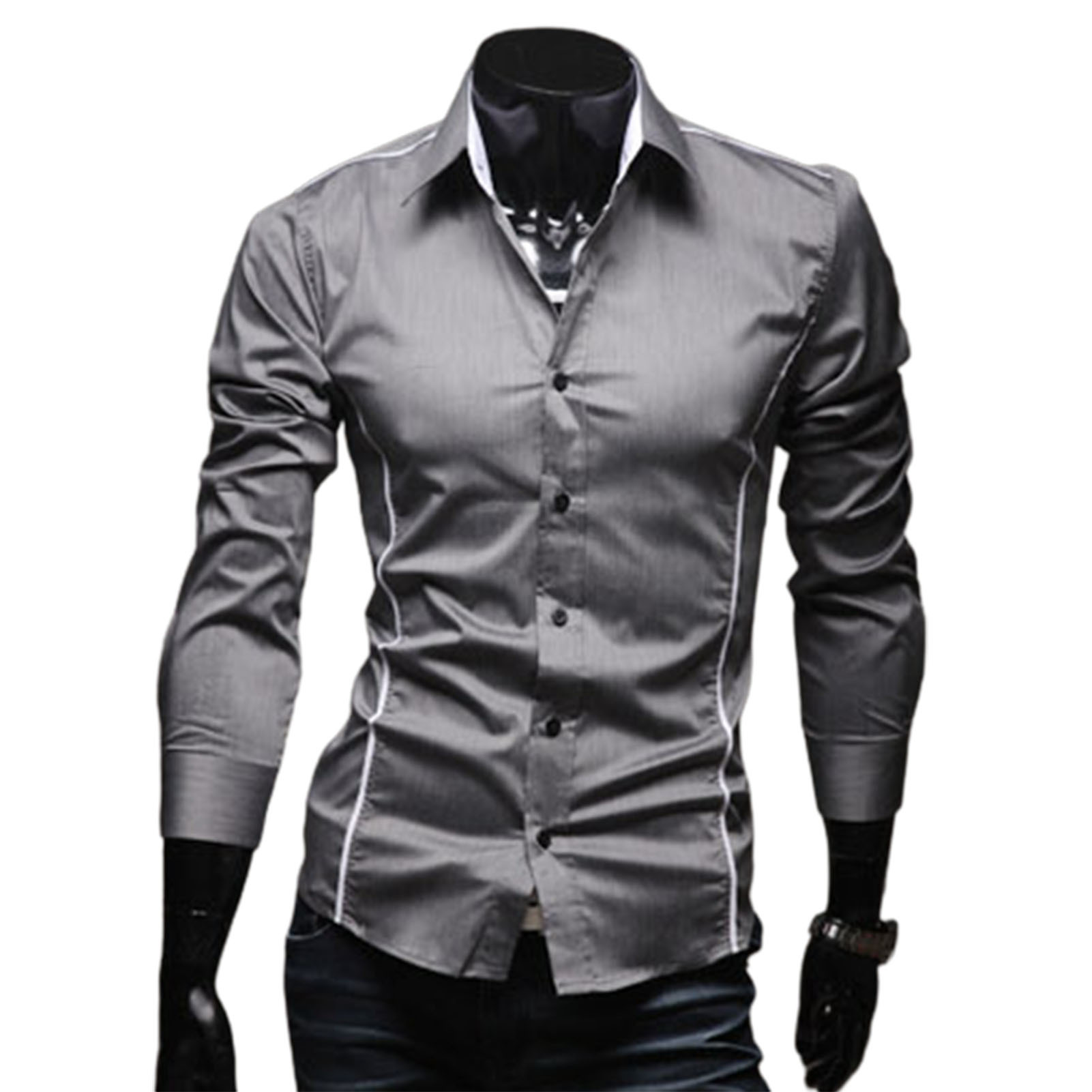 Рубашка мужская Slim Fit camisa masculina