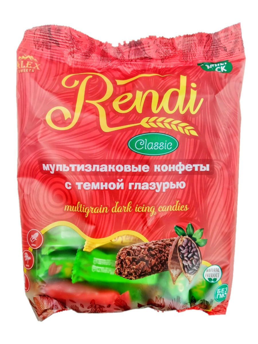 Мультизлаковые конфеты rendi collection с кокосом с белой глазурью