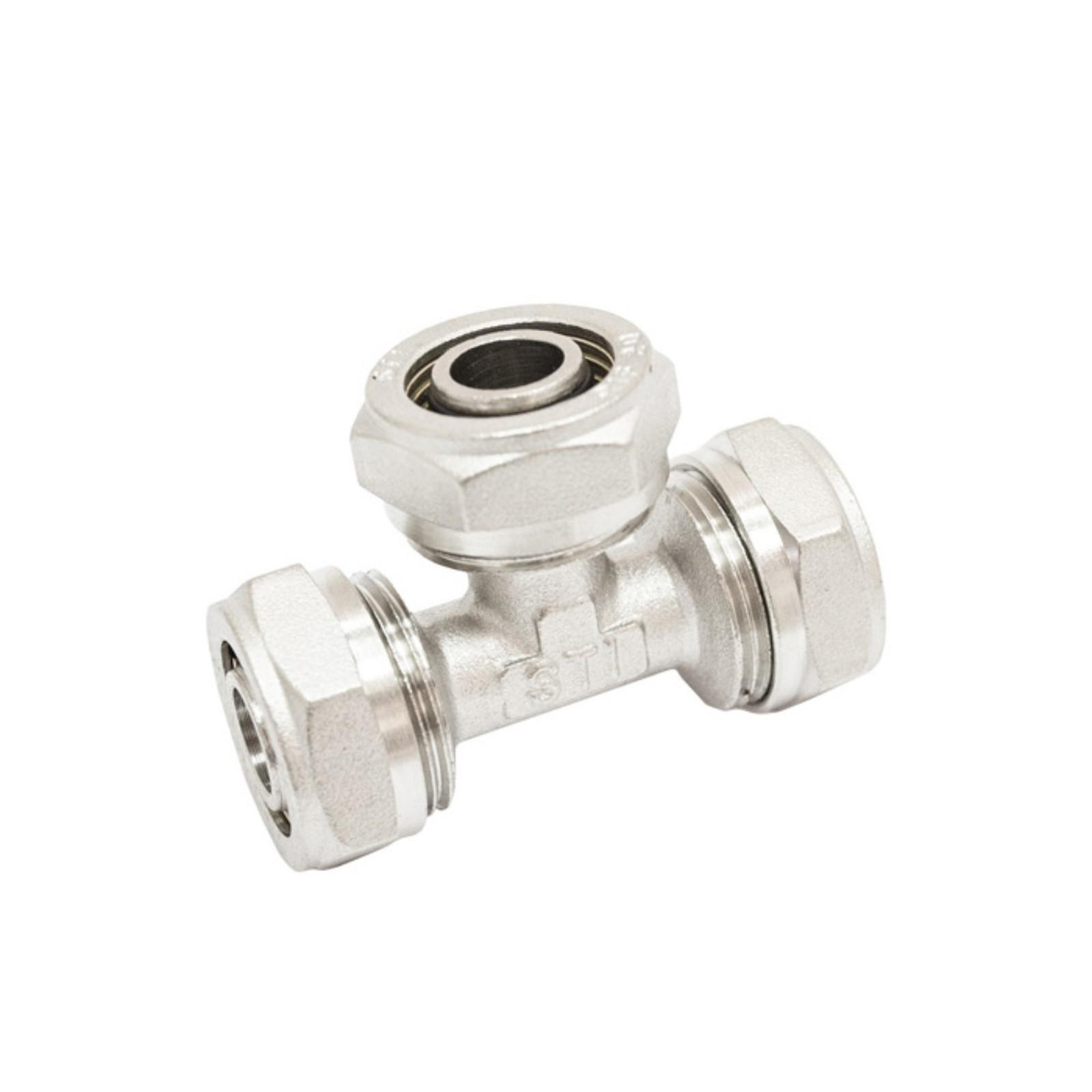 Тройник обжимной для металлопластиковой трубы 16x16x16 STI, 00000000865 ...