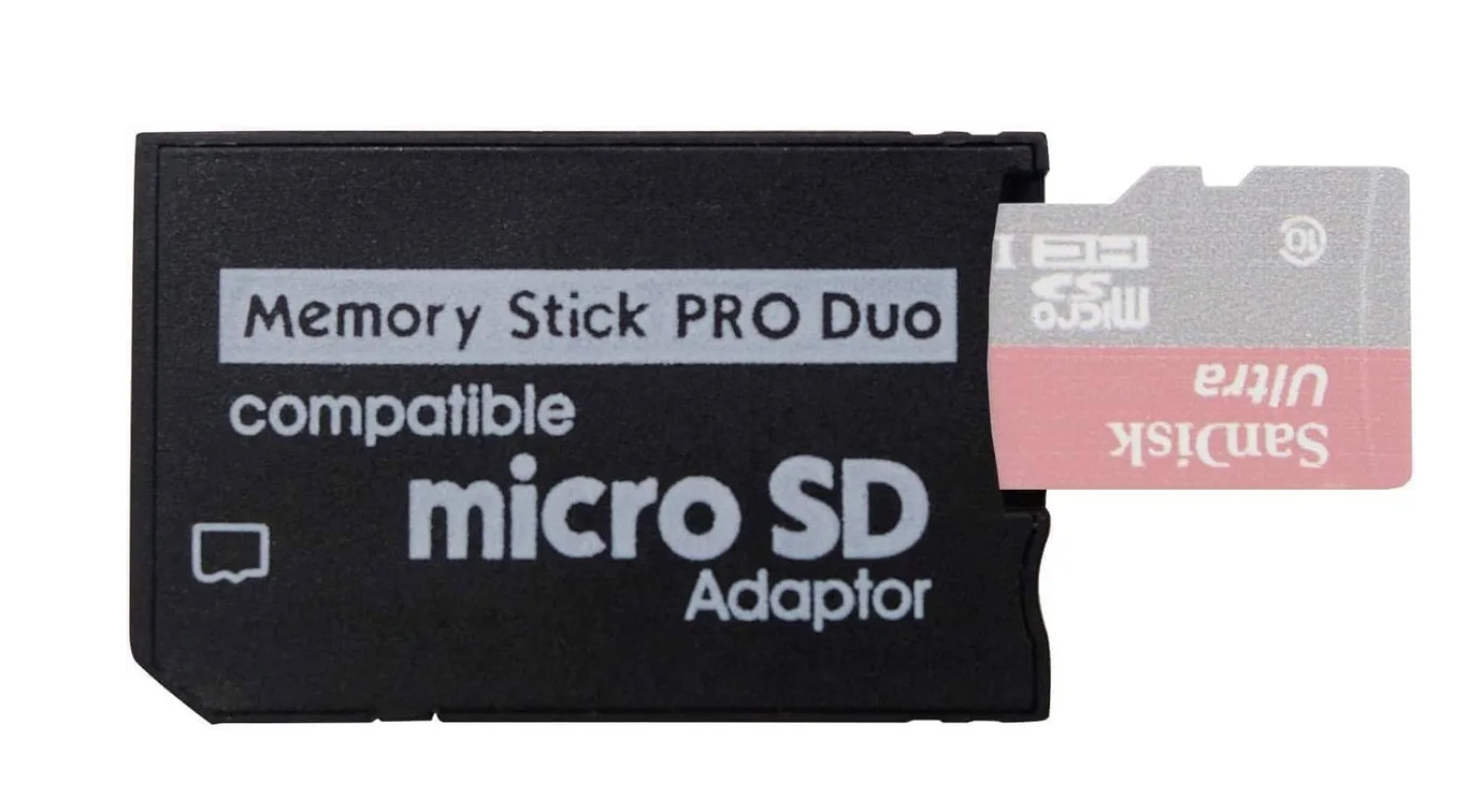 ПереходникадаптердлякартыпамятисMicroSDнаMemoryStickProDuo(PSP)