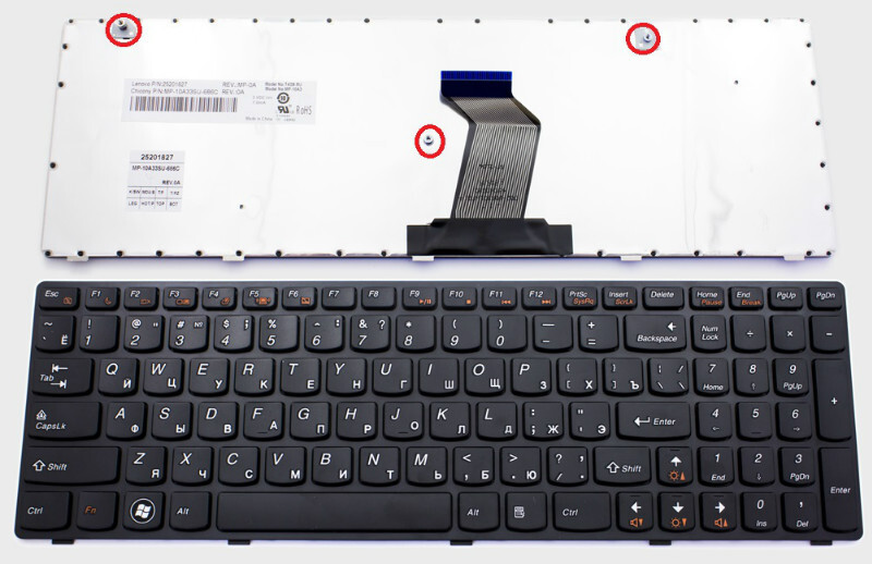 Как разобрать клавиатуру ноутбука lenovo Характеристики Клавиатура для ноутбука Lenovo IdeaPad G580, G585, G780, Z580, Z5