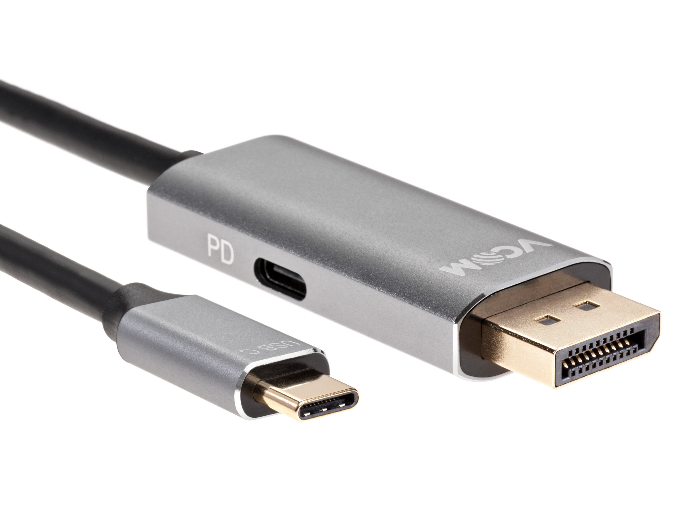 Кабель USB TYPE C DisplayPort 1.4 с питанием VCOM 1.8 метра 8K 60Hz  PowerDelivery 100 Вт корпус металл (CU480MCPD-1.8M)