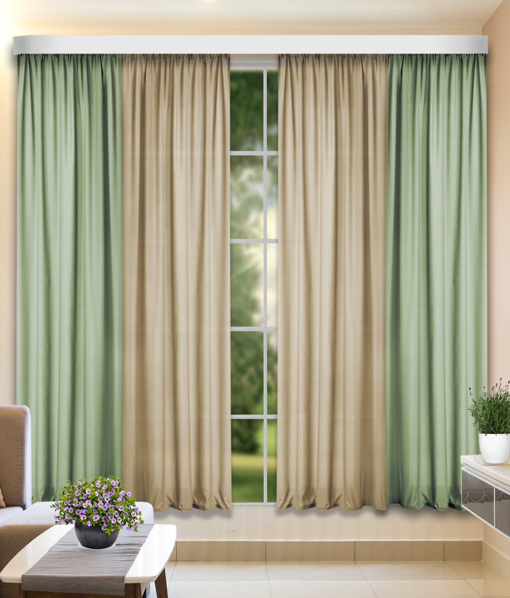 Фисташковые Шторы фото 5