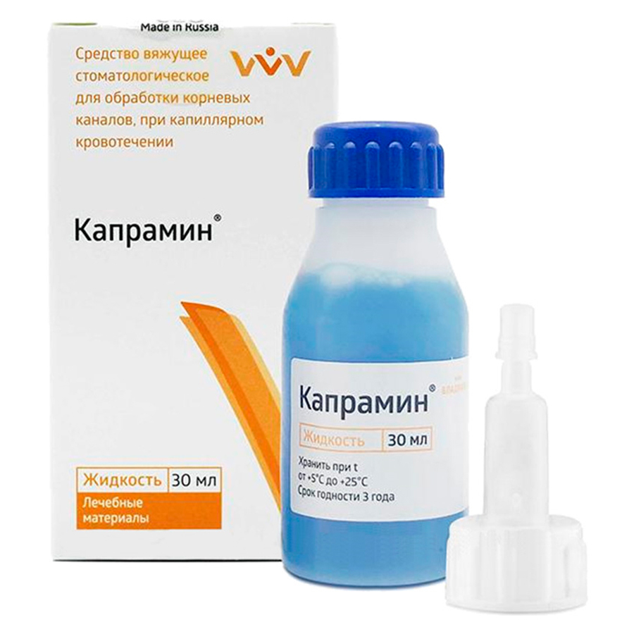 ВладМиВа Капрамин гемостатическая жидкость на основе хлорида алюминия (30 мл)