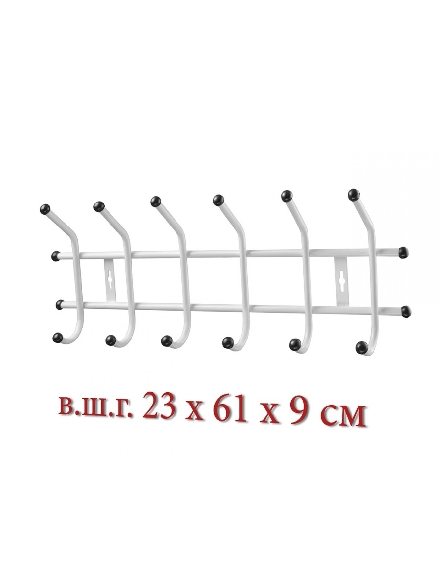 Вешалка д/одежды 6 крючков (61*23*9) антик медь, Вт-6в