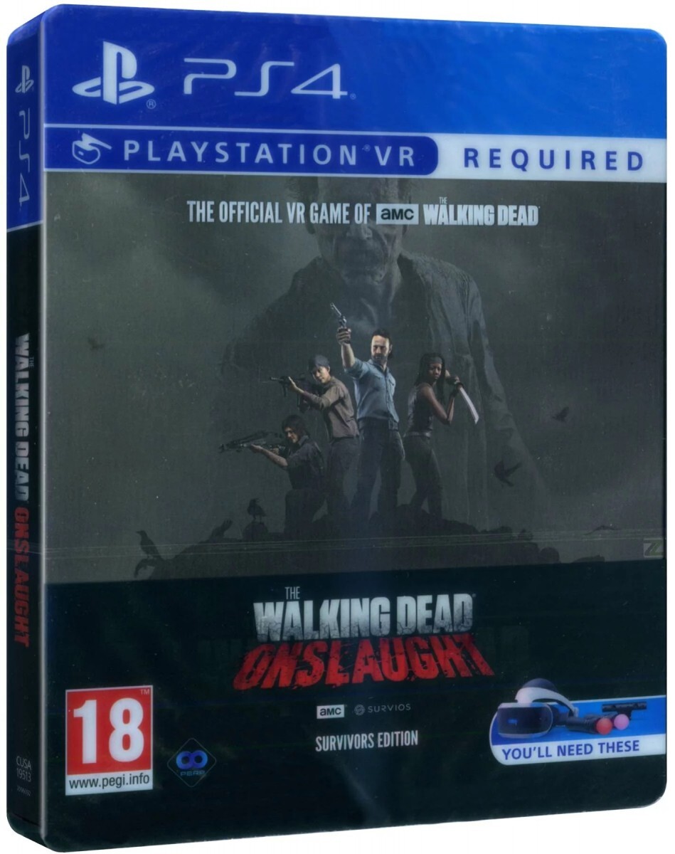 Игра The Walking Dead Onslaught Survivor Steelbook Edition (PS4)  (PlayStation 4 VR, Английская версия)