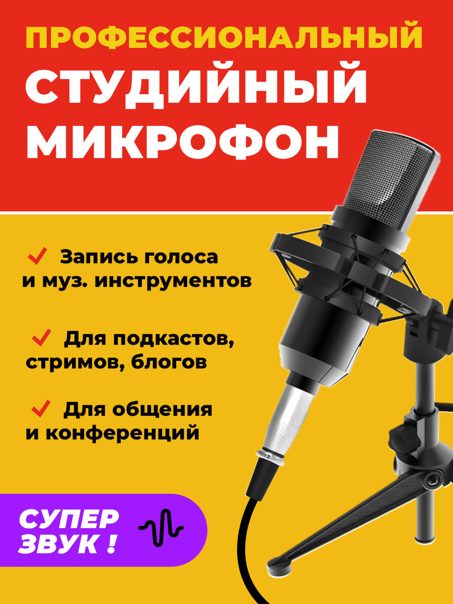 Микрофон студийный Ritmix RDM-160 - купить по выгодной цене в  интернет-магазине OZON (198943487)