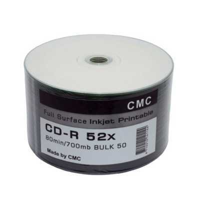 CD-R 80 мин, 52x Bulk, по 50 шт, Full Ink Print , CMC