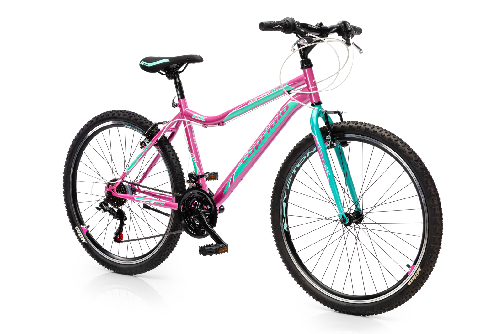 Велосипед CAPRIOLO MTB DIAVOLO DX 600 (3 X 6), рама сталь 17'', колёса 26'' (розовый - бирюзовый)