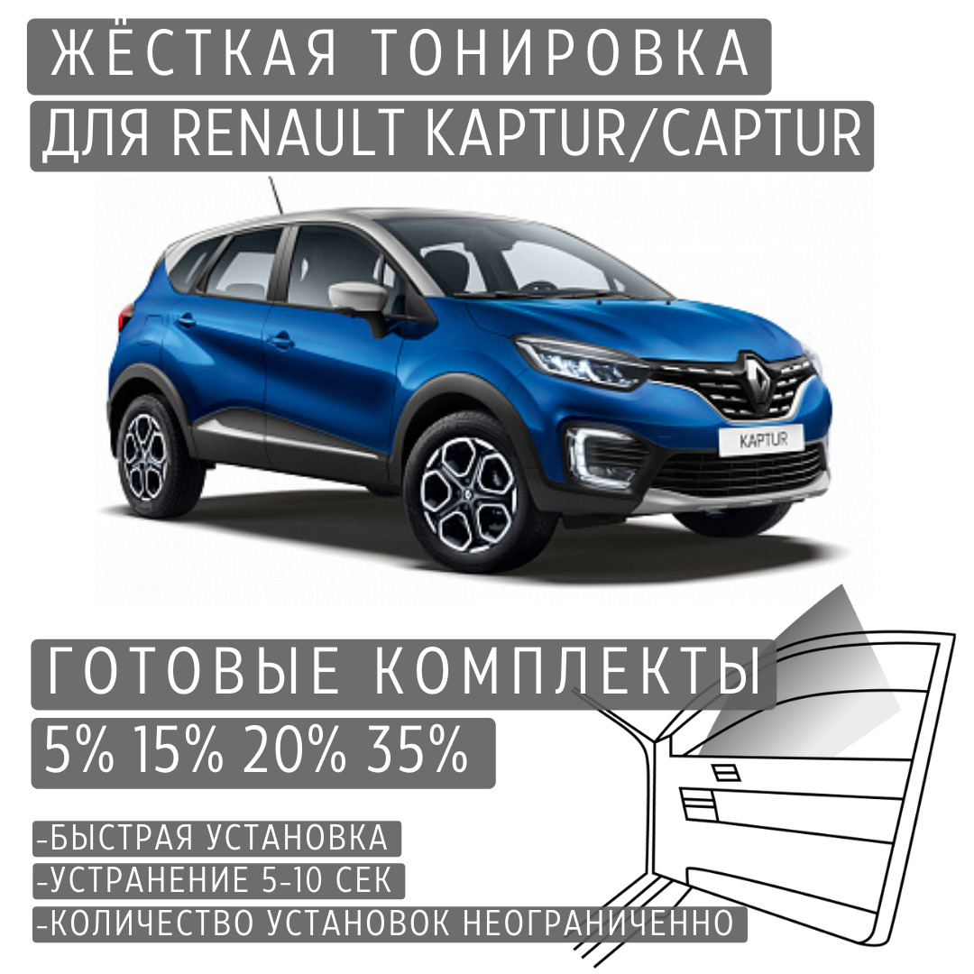 PREMIUM PLUS жёсткая тонировка Renault Kaptur/Captur 35% / ПРЕМИУМ ПЛЮС съёмная тонировка Рено Каптур 35%