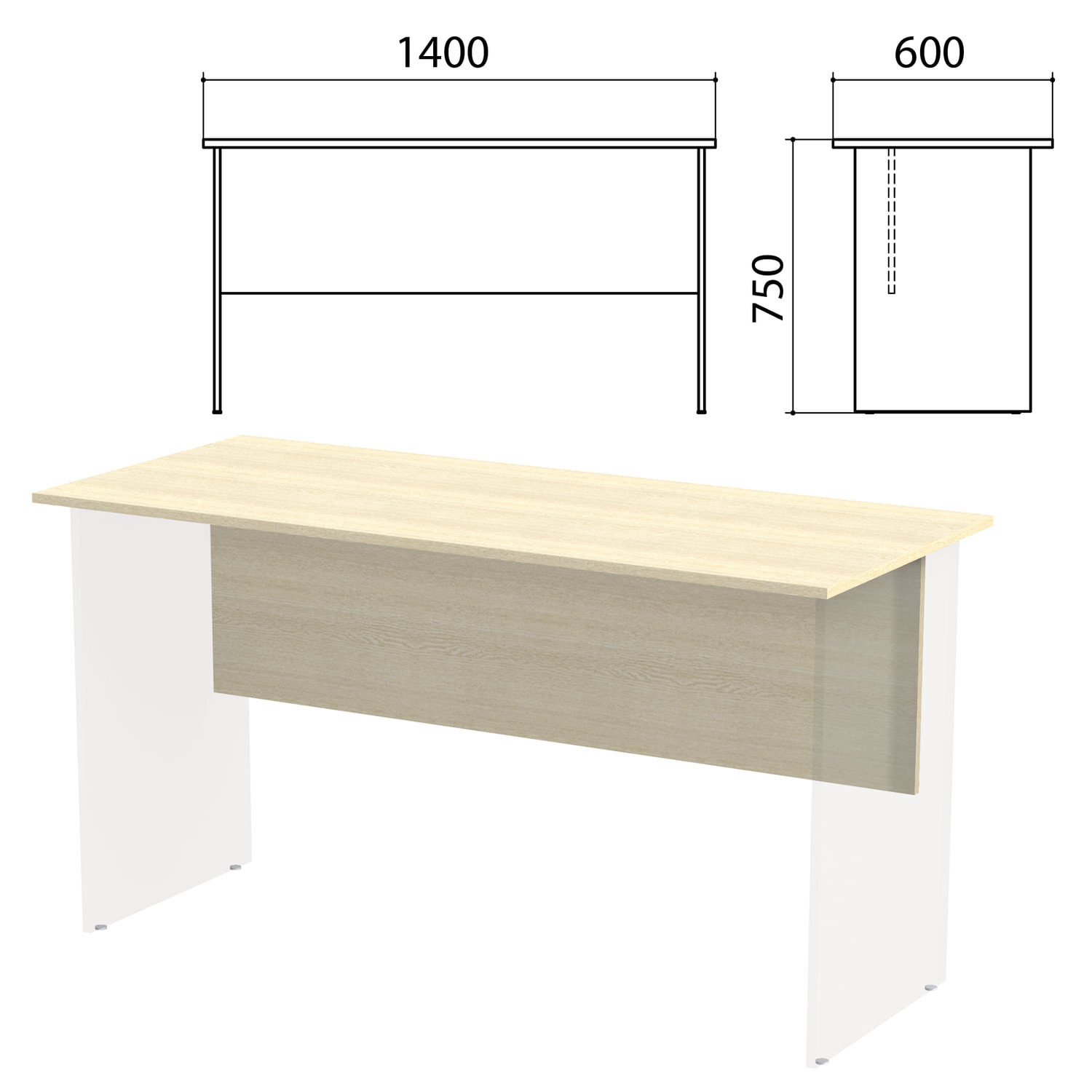 Стандартная толщина столешницы. Стол письменный Канц СК21.1 (бук, 1400x600x750 мм). Стол АТ-1400. Стол с царгой посередине.