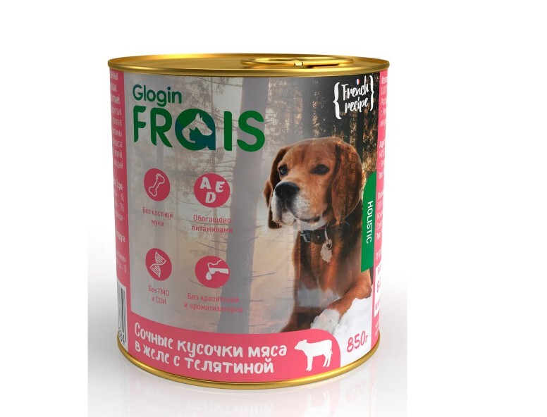 188677. Frais корм для собак. Консервы для собак Frais Holistic Dog телятина в желе 850 г. Сухой корм Frais classique щенки. Дог ланч консервы для собак