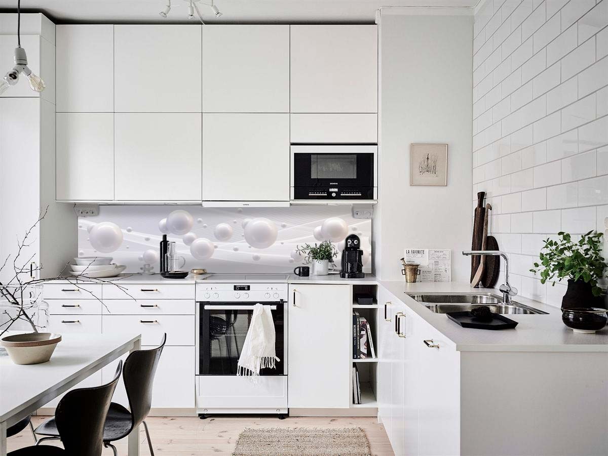 современный дизайн кухни в белом цвете