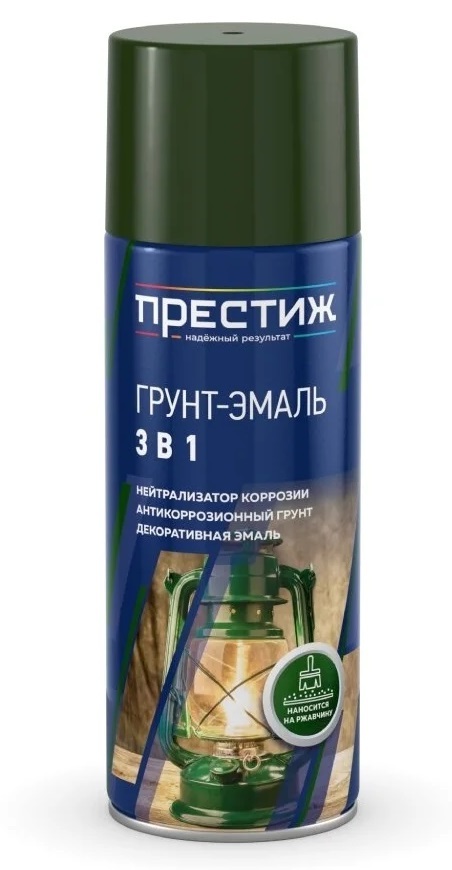 Эмаль престиж 3 в 1. Грунт по металлу 3в1 Престиж. Аэрозоли Престиж. Грунтовка Престиж 3в1 RAL 6002. Грунтовка Престиж 3в1 RAL 3009.