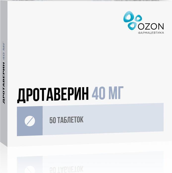 Дротаверин, таблетки 40 мг (Озон), 50 штук — купить в интернет-аптеке ...