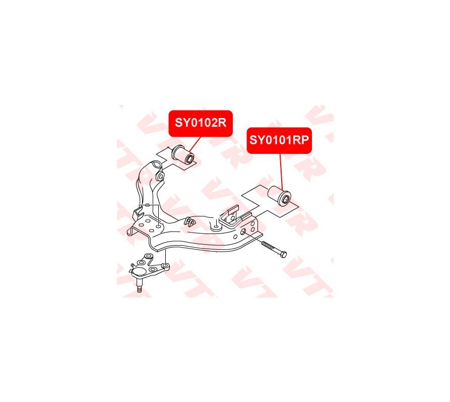 Полиуретановый сайлентблок нижнего рычага передней подвески, задний, VTR SY0101RP