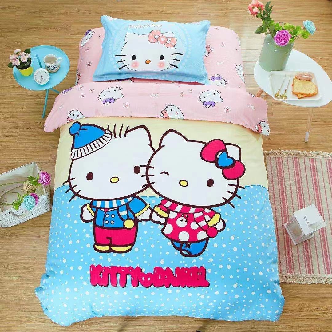 Постельное белье сатин hello Kitty