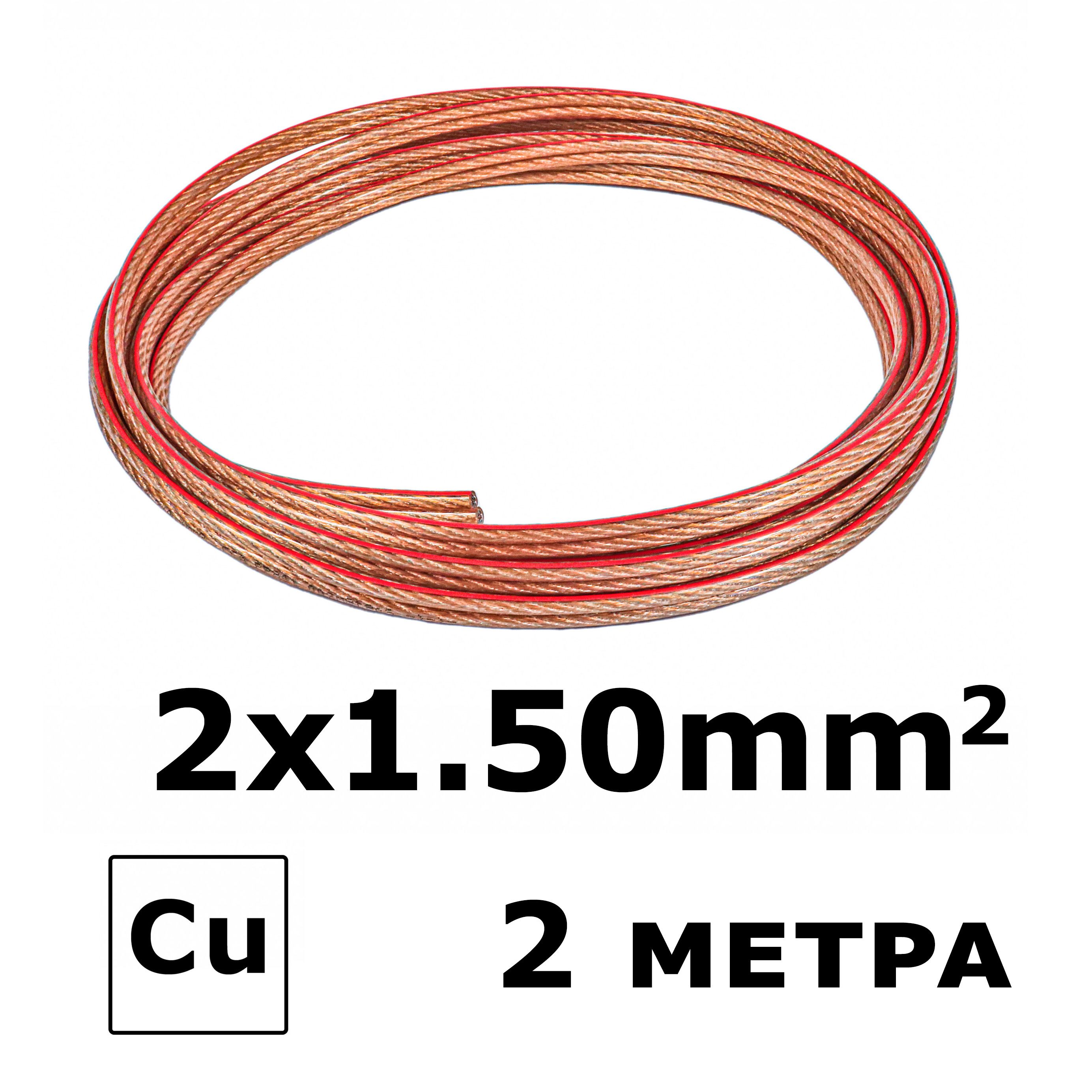 КабельакустическийNETKOOptima2х1,50мм2(7х19х0,12мм),бескислороднаямедь,прозрачный(2м.)